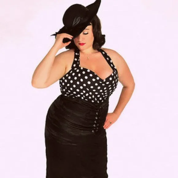 Plus-size Pin-up Polka-Dot top - Picture 1 of 1
